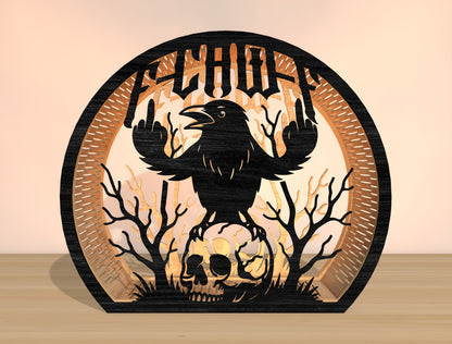 F-CAW-F Funny Raven & Rooster Halloween Lantern SVG Bundle 5