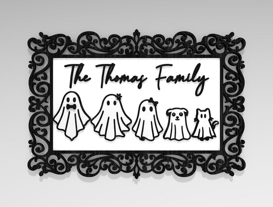 Personalized Ghost Family Sign SVG Bundle for Glowforge Laser Cutting