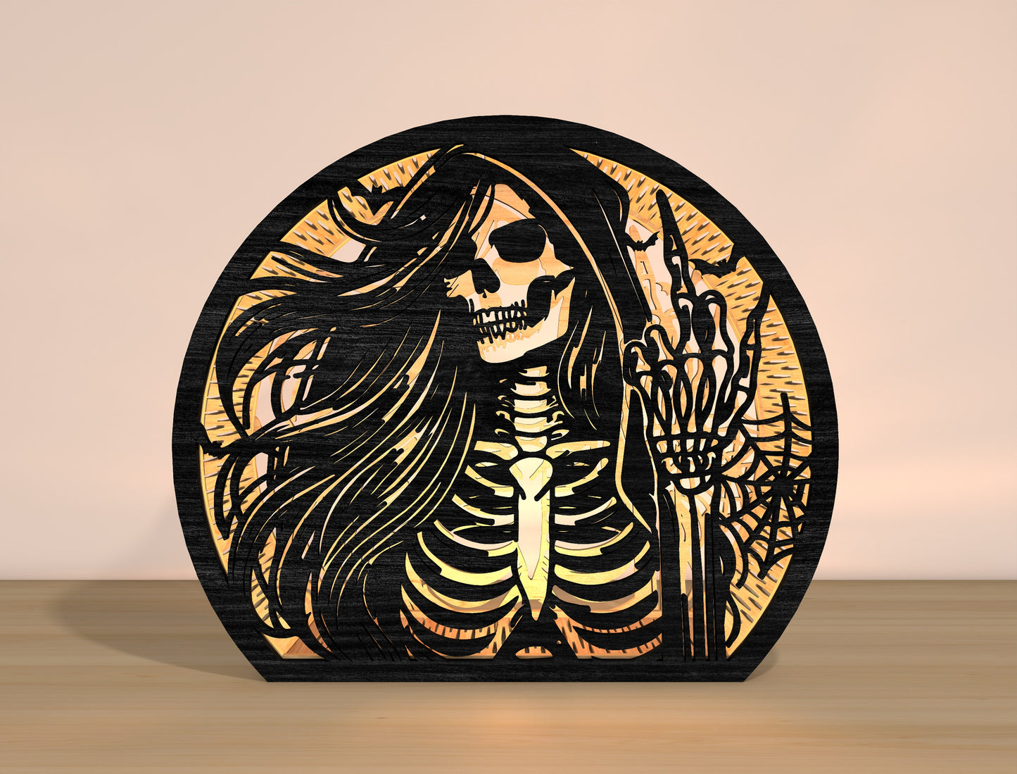Halloween Grim Reaper Lantern SVG Bundle Laser Cut File | Spooky Skeleton Light Decor | Gothic Shadow Lantern | Glowforge, xTool, LightBurn, etc.