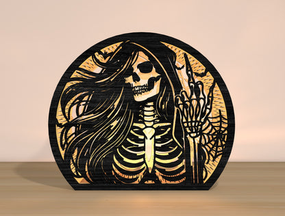 Halloween Grim Reaper Lantern SVG Bundle Laser Cut File | Spooky Skeleton Light Decor | Gothic Shadow Lantern | Glowforge, xTool, LightBurn, etc.