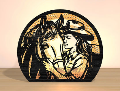Cowboy Western Lantern SVG Bundle for Glowforge xTool Laser Cut File