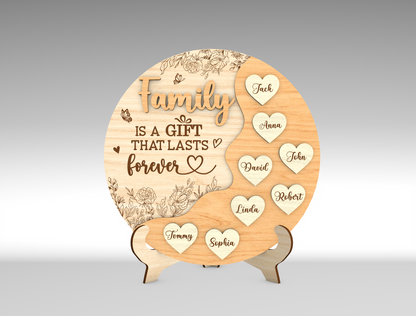 Custom Name Heart Balloon Family Sign SVG for Glowforge and xTool