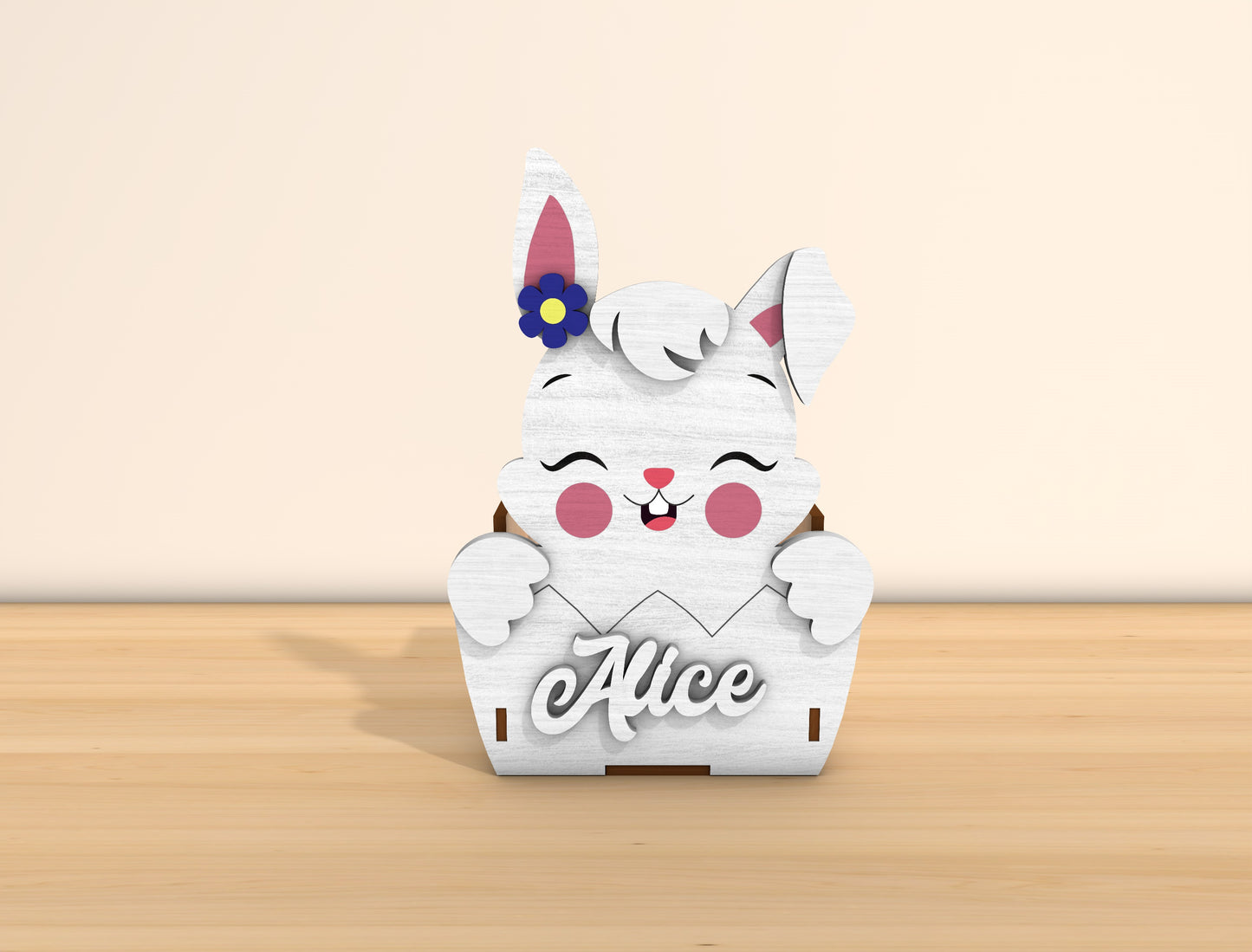 Personalized Easter Animal Basket Laser Cut File | Bunny & Lamb Easter Treat Box | Ready to Cut | Glowforge, xTool, LightBurn, etc.