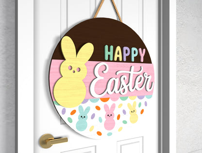 Happy Easter Bunny Door Sign SVG Doggie Kisses Pet Lover for LightBurn