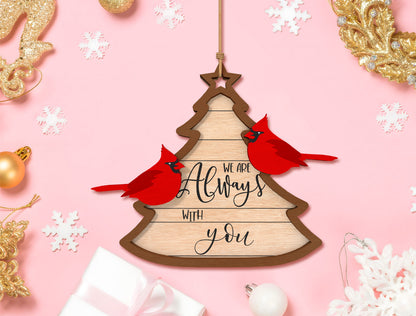 Cardinal Memorial Tree Ornament SVG Bundle Laser Cut File for Glowforge xTool LightBurn