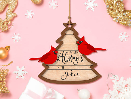 Cardinal Memorial Tree Ornament SVG Bundle Laser Cut File for Glowforge xTool LightBurn