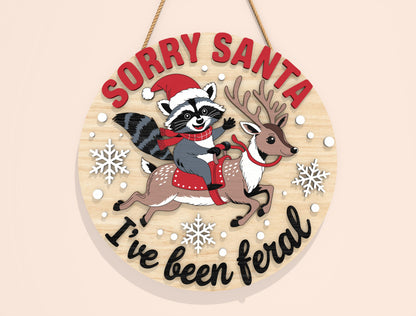 Funny Tipsy Santa Round Door Sign SVG Bundle 4