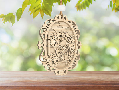 Christian Layered Ornament SVG Jesus Cross Faith Scene for Glowforge and xTool