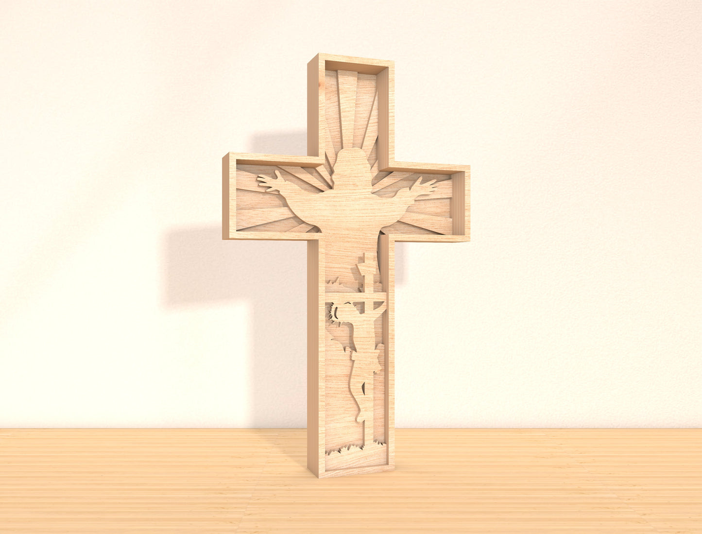 Multilayer Cross SVG Bundle 7 Layer Jesus Crucifix 2 Designs for Glowforge