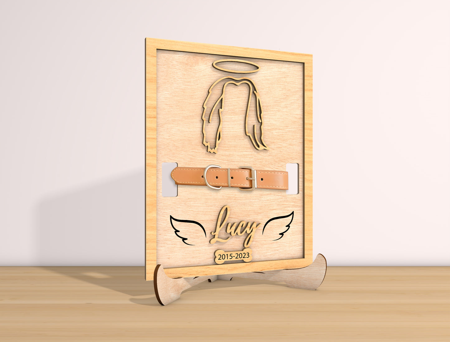 Dog Memorial Collar Holder SVG Laser Cut File for Glowforge