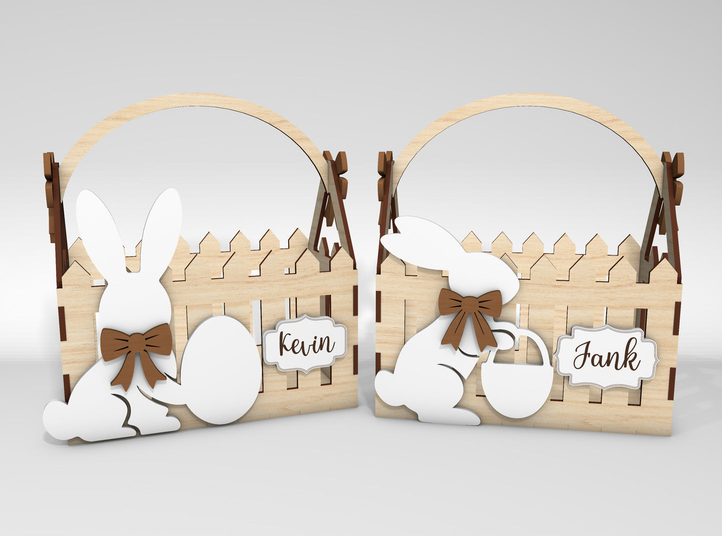 12 Easter Bunny Basket Bundle SVG Laser Cut for Glowforge and xTool