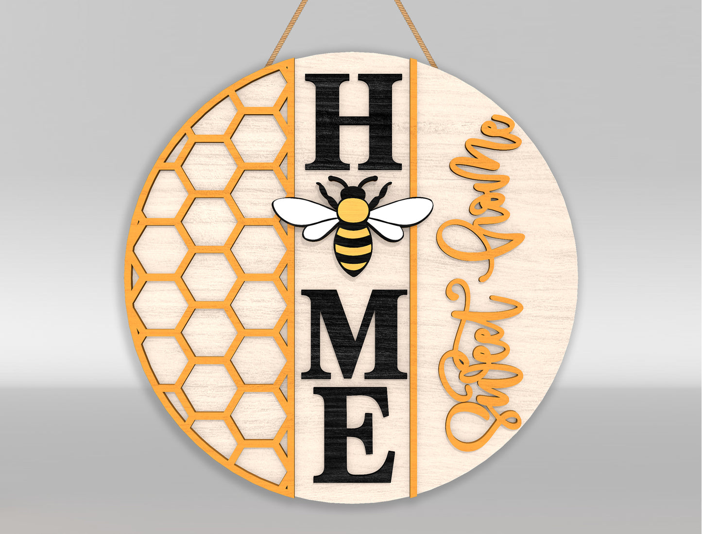Bee Welcome Door Hanger SVG Bundle for Glowforge and xTool