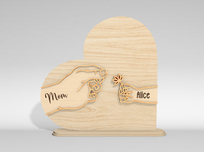 Personalized Family Hands Name Sign SVG for Glowforge and xTool