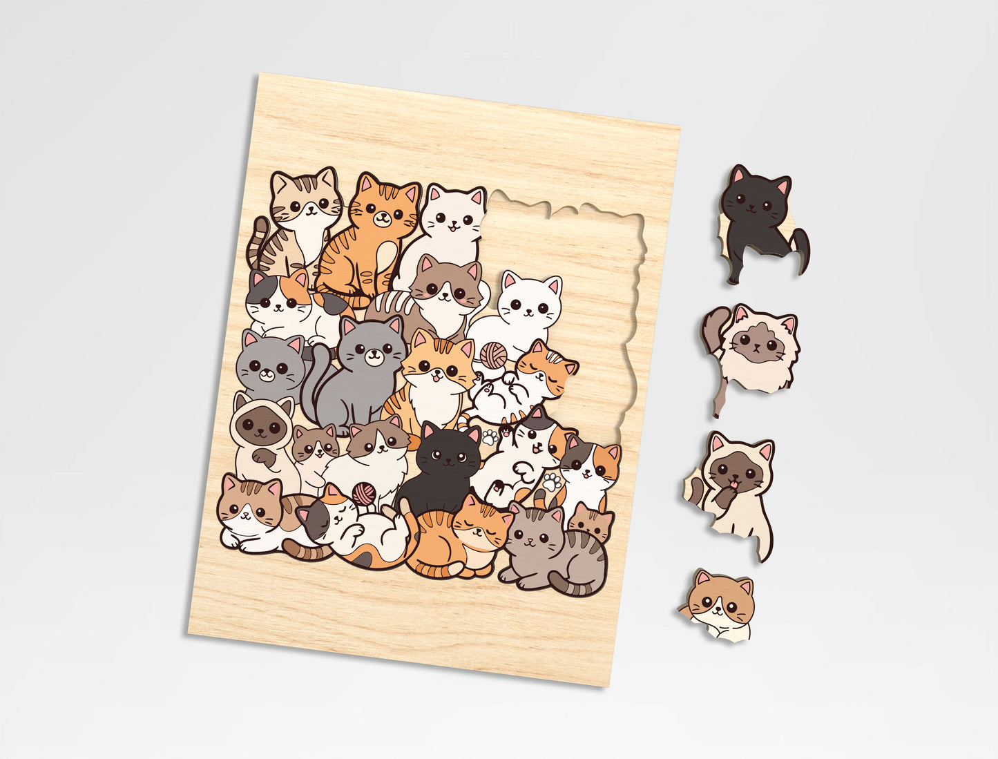 3D Animal Puzzle SVG Bundle for Glowforge and LightBurn
