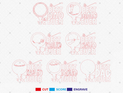 Best Dad Ever Golf Sign SVG Laser Cut File for xTool and LightBurn