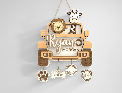 Baby Nursery Name Sign SVG File for Glowforge and xTool