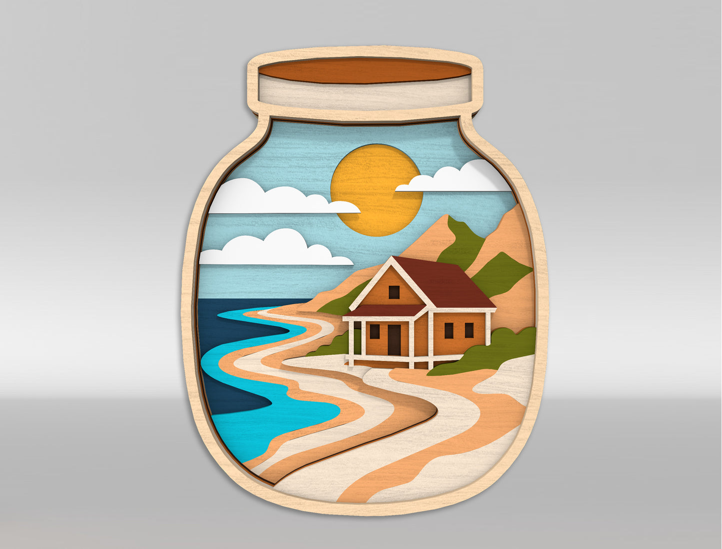 Ocean Bottle Multilayer SVG Bundle for Glowforge and xTool