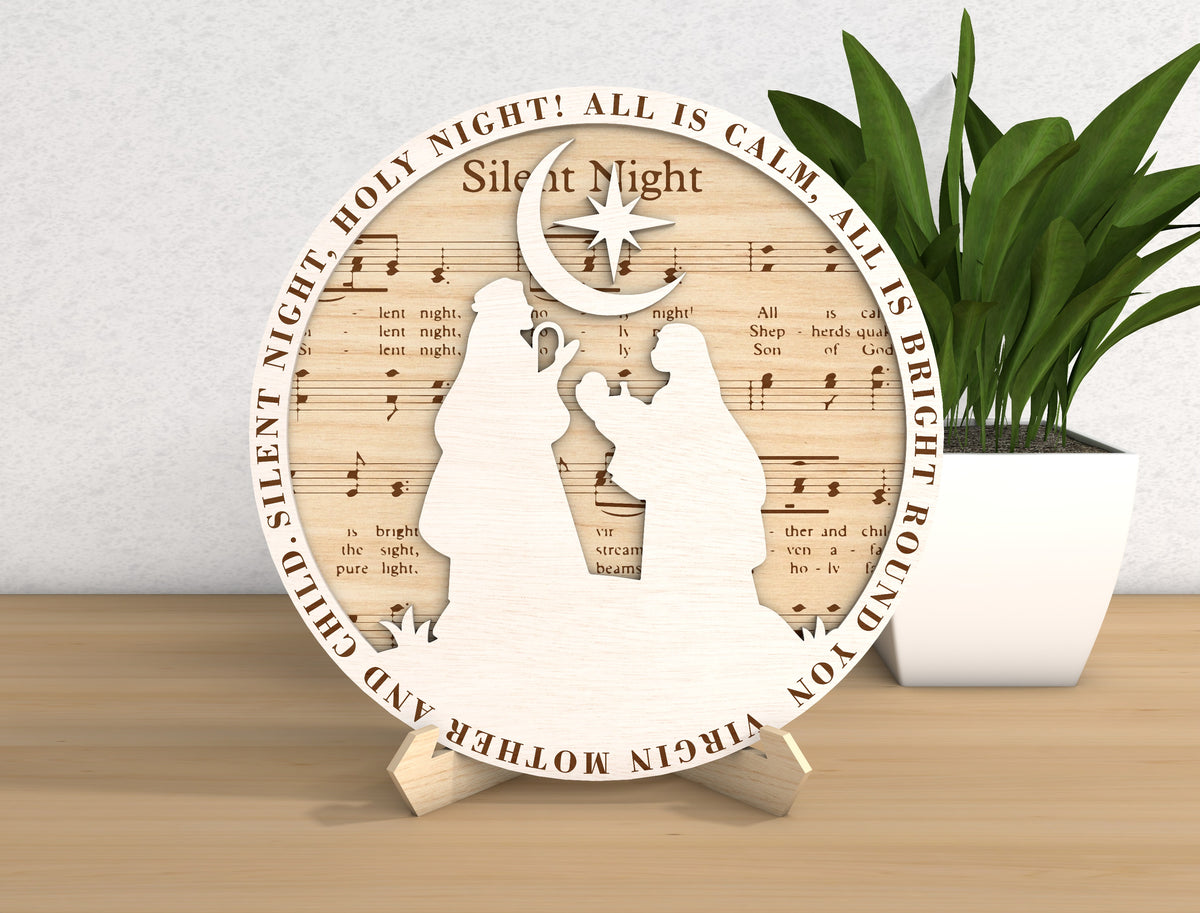 Christmas Nativity Sheet Music Round Sign SVG Bundle 5