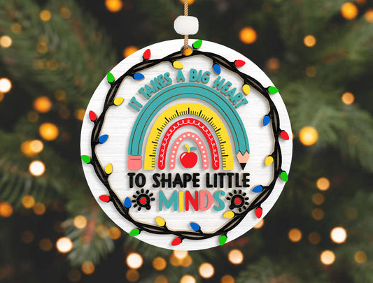 Personalized Teacher Christmas Ornament SVG Laser Cut File for Glowforge and LightBurn