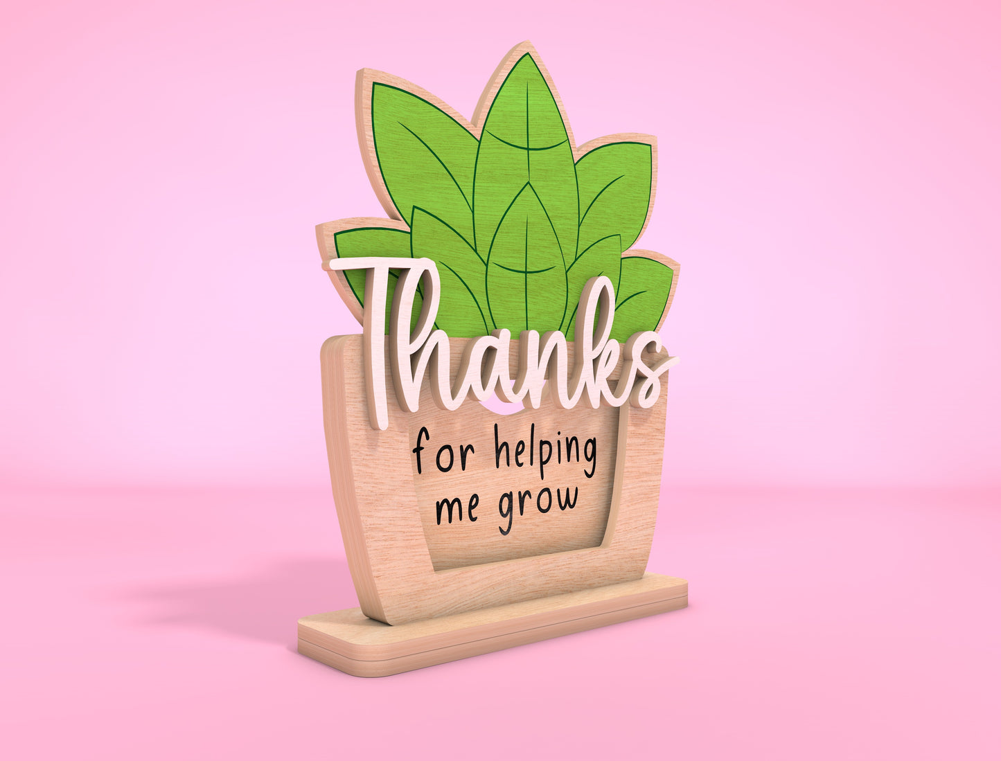 Teacher Plant Card Holder Laser Cut File for xTool Laser Cut