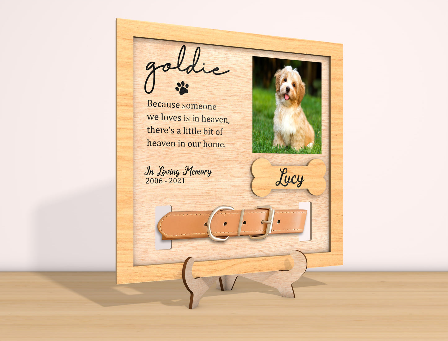 Dog Memorial Photo Collar Holder SVG Laser Cut File for xTool