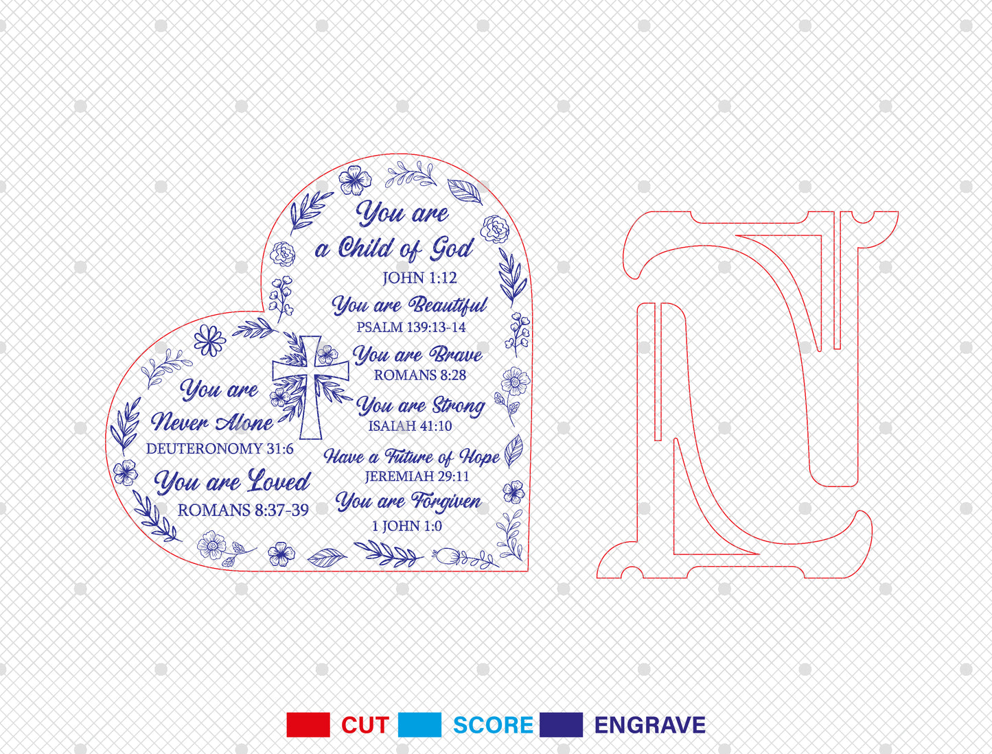 Mom Quote Heart Plaque SVG Bundle Mother Appreciation for LightBurn