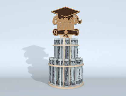 Graduation Money Cake SVG Bundle Laser Cut File for Glowforge and LightBurn