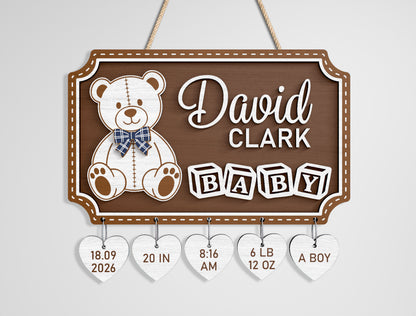 Woodland Baby Name Sign SVG File for Glowforge and xTool