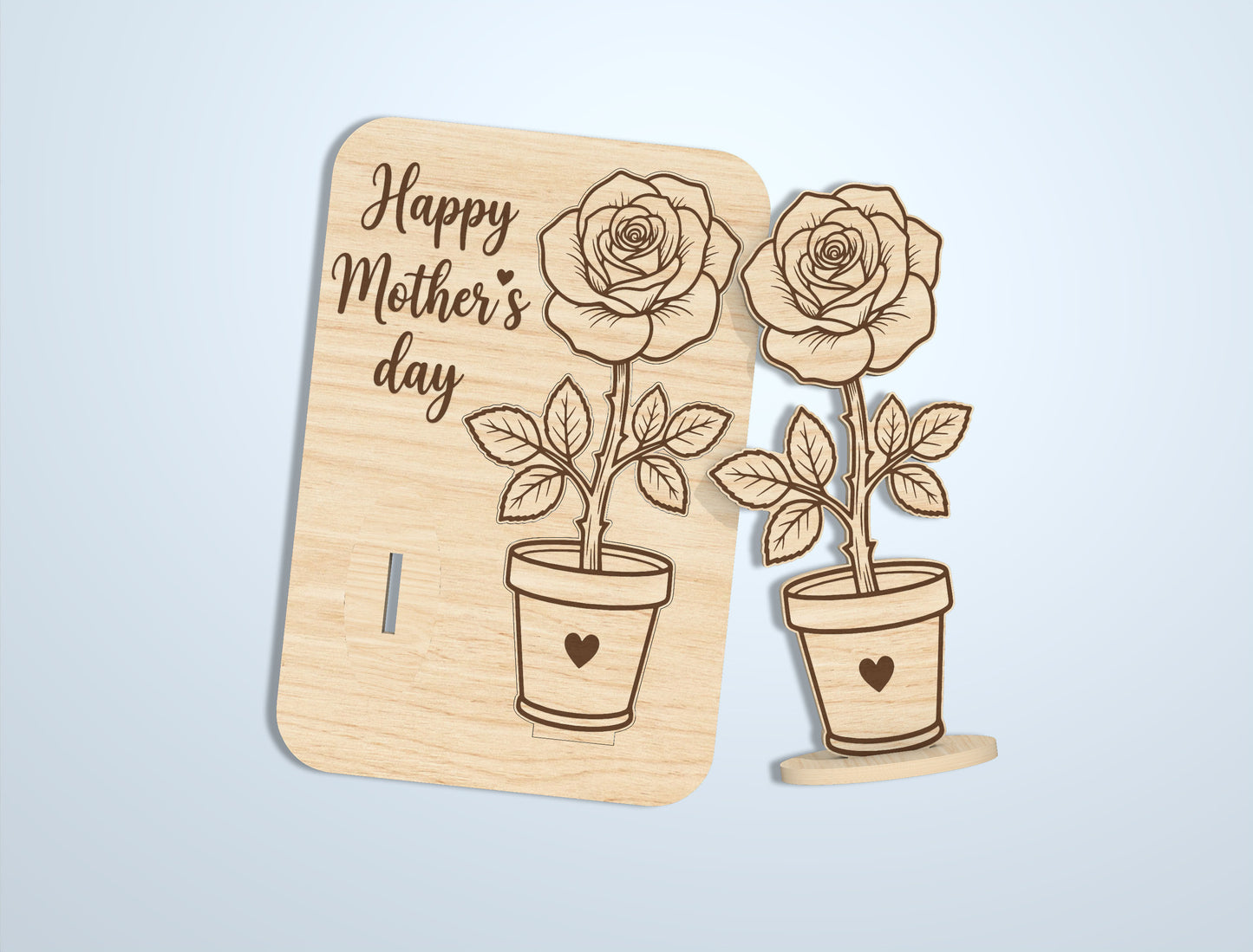Floral Card Stand SVG Bundle Mother's Day Laser Cut File for Glowforge and xTool