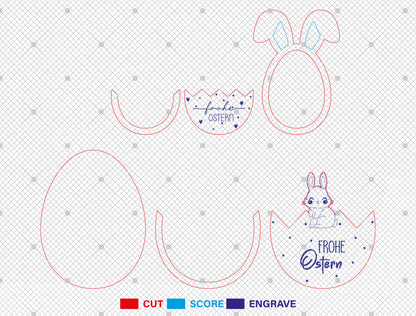 Bunny Money Holder Ornament SVG Easter 13 Designs for Glowforge and xTool