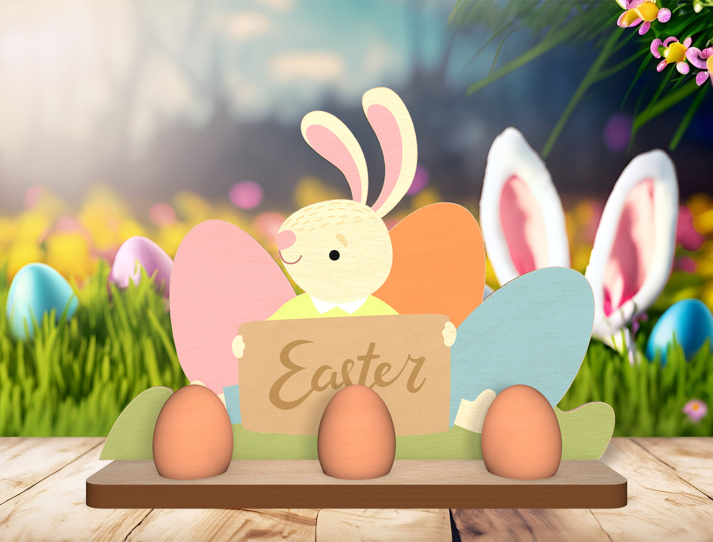 Easter Bunny Egg Holder SVG Spring Bunny Basket for Glowforge and xTool