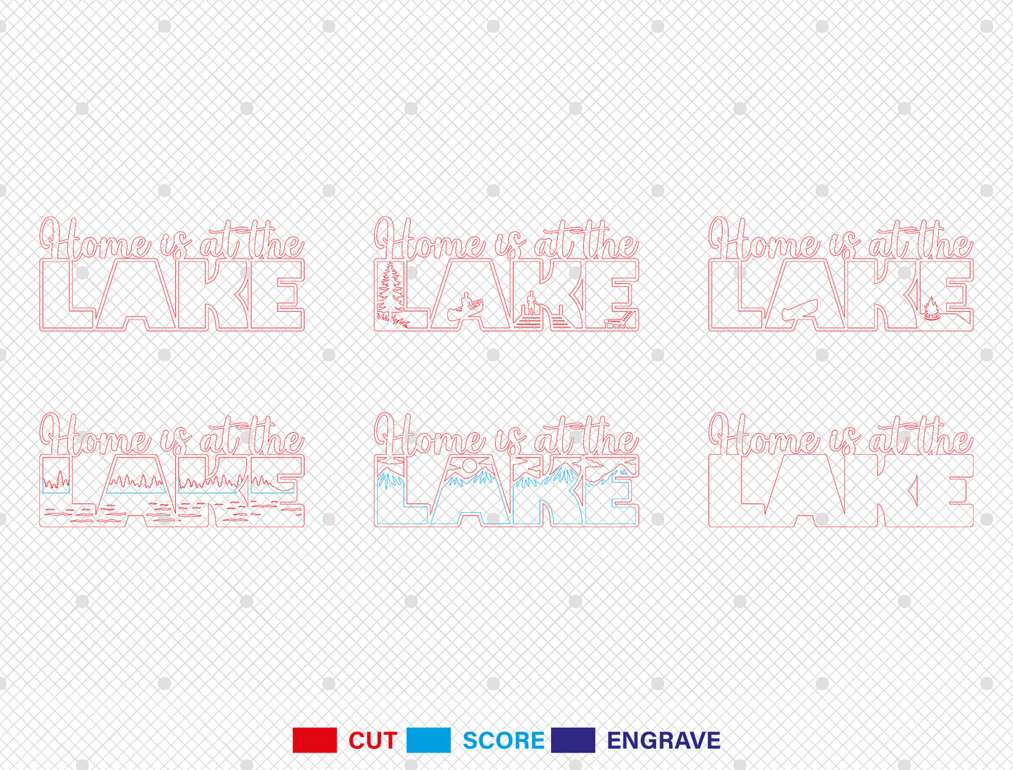 Home Is at the Lake Multilayer SVG for Glowforge and xTool