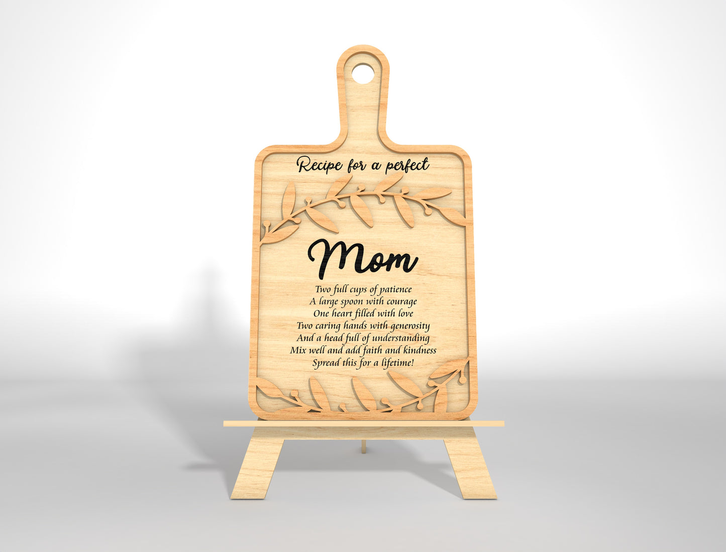 Mother's Day Cutting Board Recipe Mom SVG Bundle for LightBurn and xTool
