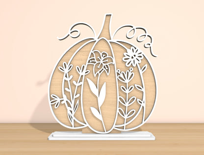 Floral Pumpkin & Gourd SVG Bundle Laser Cut File | Fall Tabletop Decor | Elegant Botanical Style | Glowforge, xTool, LightBurn, etc.