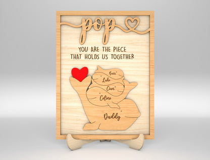 Dad Whale Family Custom Name Sign SVG Laser Cut File for LightBurn and xTool