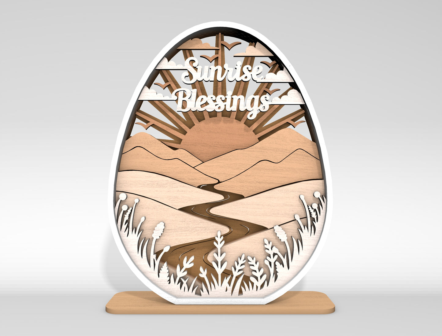 Multilayer Easter Egg Table Decor SVG Bundle 6 Designs for Glowforge and xTool