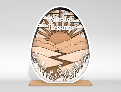 Multilayer Easter Egg Table Decor SVG Bundle 6 Designs for Glowforge and xTool
