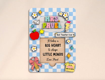 Personalized Teacher Sticky Note Holder SVG Bundle Laser Cut File for Glowforge and LightBurn