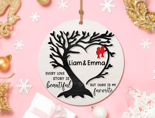 Family Tree Round Ornament SVG Laser Cut File for Glowforge and xTool