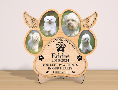Dog Paw Angel Wings Photo Memorial SVG for xTool and Glowforge
