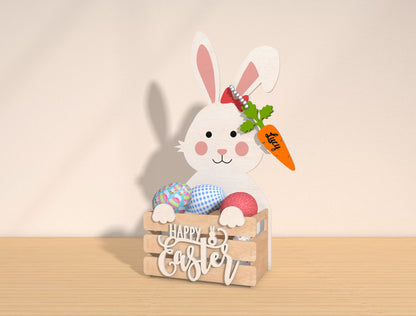 Personalized Bunny Easter Basket Holder SVG Bundle for Glowforge and xTool