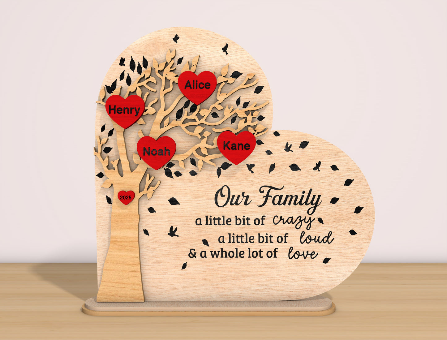 Family Tree Heart Sign SVG Bundle Our Family Quote for LightBurn