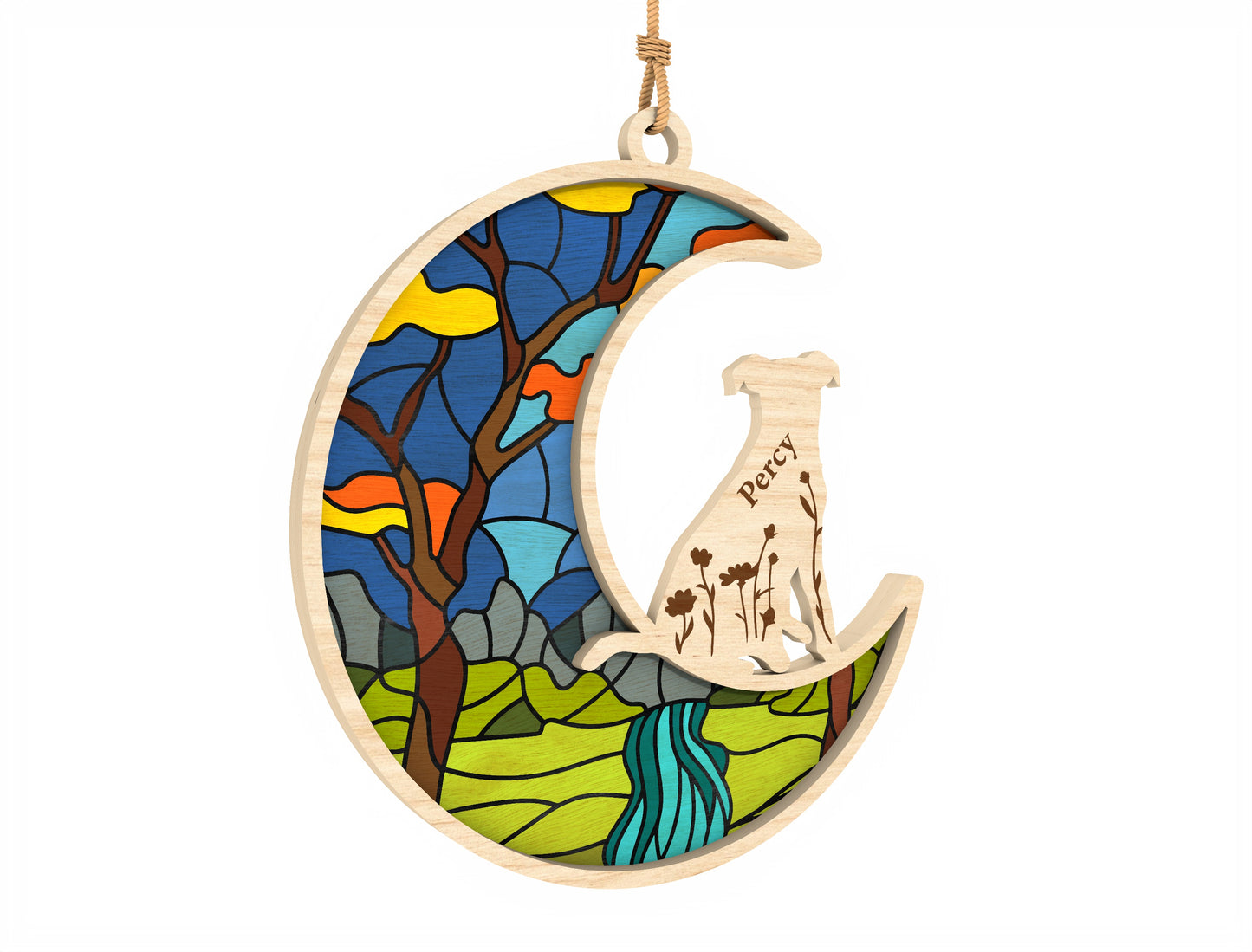 Dog Memorial Moon Ornament SVG Bundle Laser Cut File for Glowforge and LightBurn