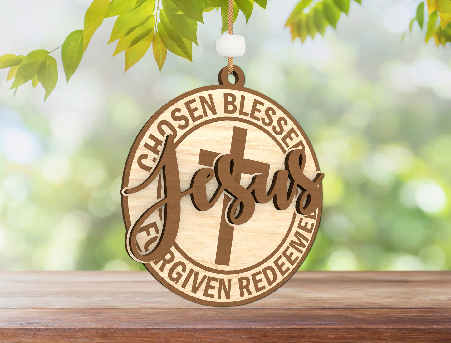 "Pray On It Pray Over It" Christian Ornament SVG for Glowforge and xTool