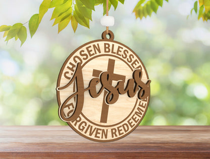 "Pray On It Pray Over It" Christian Ornament SVG for Glowforge and xTool