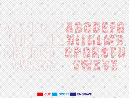 Space Alphabet SVG Bundle for Glowforge and xTool Laser Cut File
