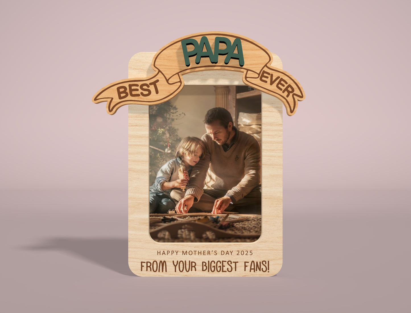 Mom and Dad Photo Frame Banner SVG Bundle for Glowforge and xTool