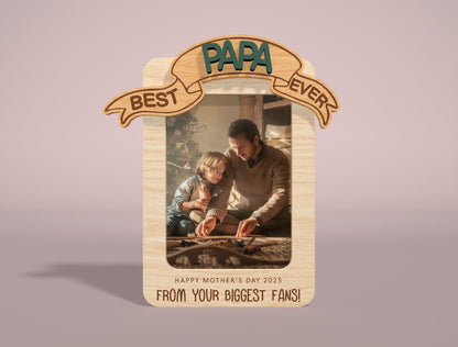 Mom and Dad Photo Frame Banner SVG Bundle for Glowforge and xTool