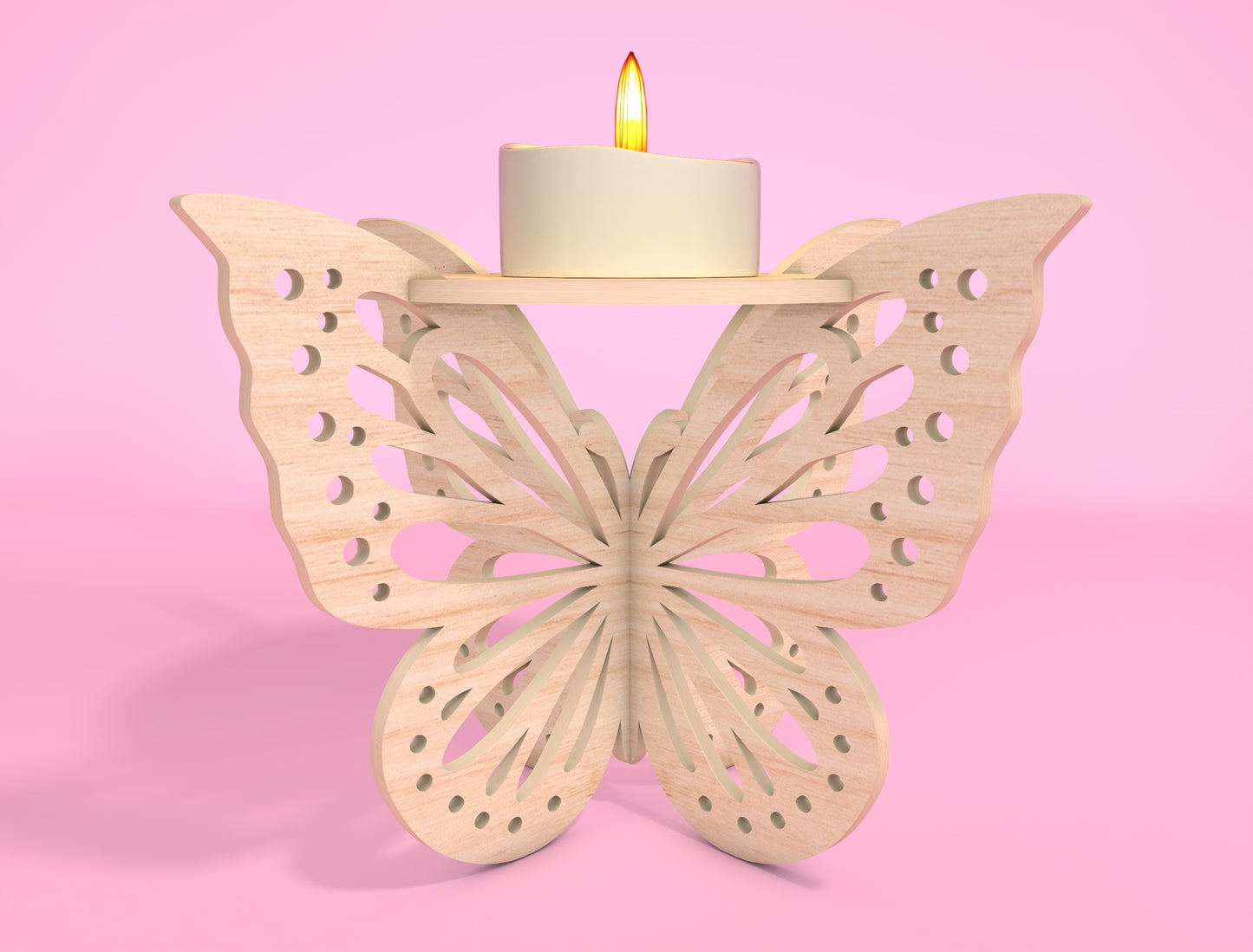Butterfly Candle Holder SVG Bundle Laser Cut File for xTool and Glowforge
