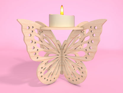 Butterfly Candle Holder SVG Bundle Laser Cut File for xTool and Glowforge
